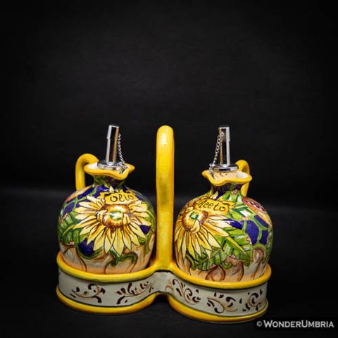 set olio aceto ceramica di deruta