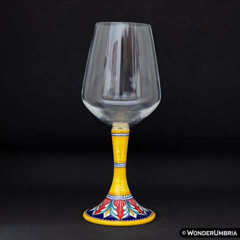 calice da vino ceramica deruta dipinto a mano