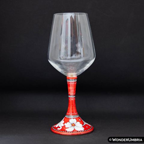 calice ceramica vino rosso deruta dipinto a mano