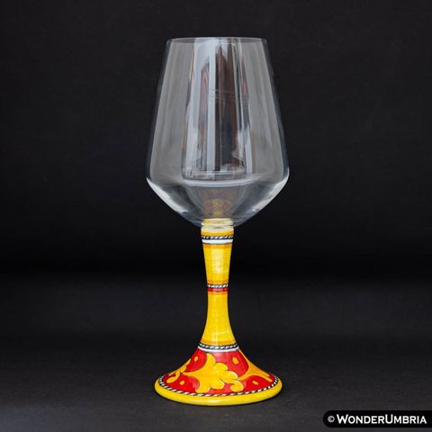 bicchiere da vino in ceramica deruta
